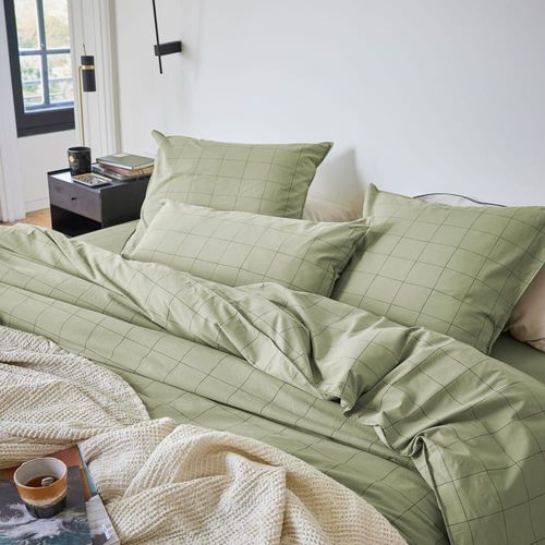 Housse De Couette En Percale De Coton 260x240cm Sauge