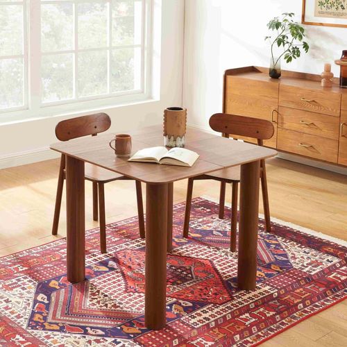 Table À Manger Placage Noyer Extensible 90-160cm