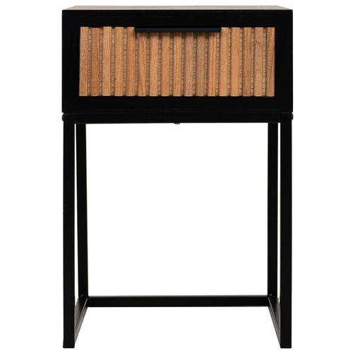 Table De Nuit 1 Tiroir En Bois Et Métal 40x36x60h Cm