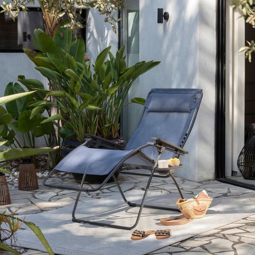 Fauteuil Relax Zéro Gravité En Acier Bleu L97xl76xh123