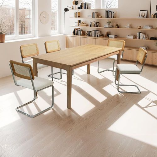 Table À Manger Extensible Effet Bois 8/10 Personnes