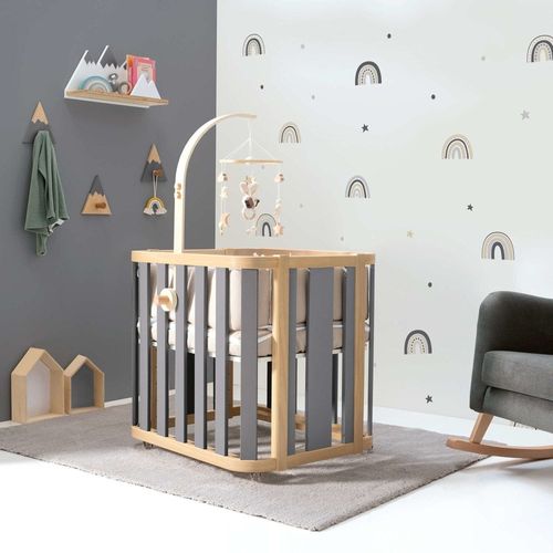 Berceau Ovale 55x70 Cm En Bois/Gris