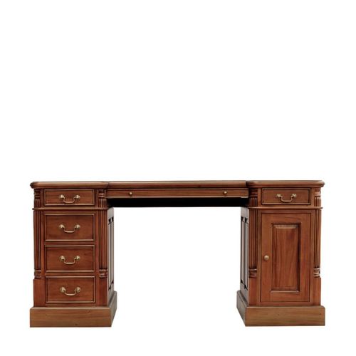 Bureau En Bois Marron L 160 Cm