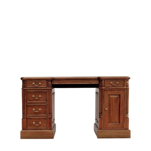 Bureau En Bois Marron L 140 Cm