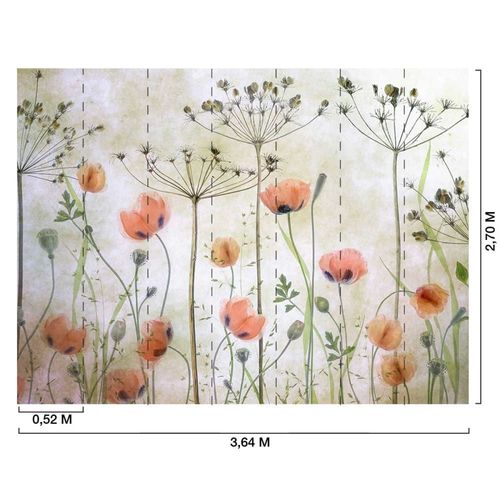 Papier peint coquelicots 364x270 cm