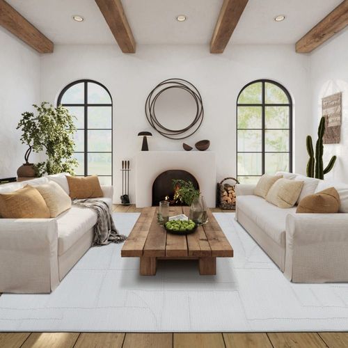 Tapis Aspect Jute Blanc Ivoire 190x290