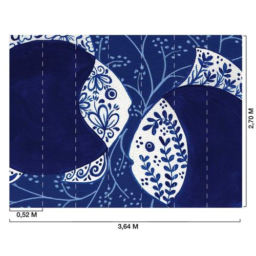 Papier peint poissons bleu du sud 364x270 cm