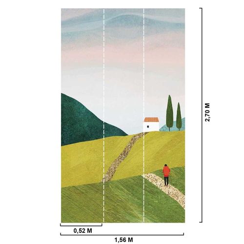 Papier peint refuge en montagne 156x270 cm