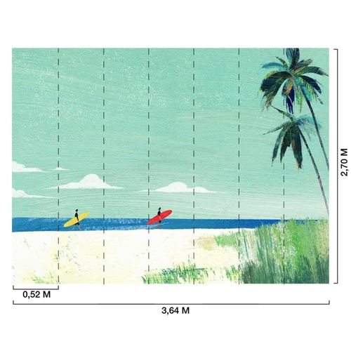 Papier peint retour de surf 364x270 cm