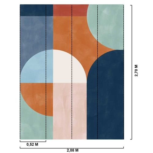 Papier peint bleu 208x270 cm