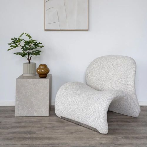 Fauteuil Tissu Maille Chniée Gris Clair