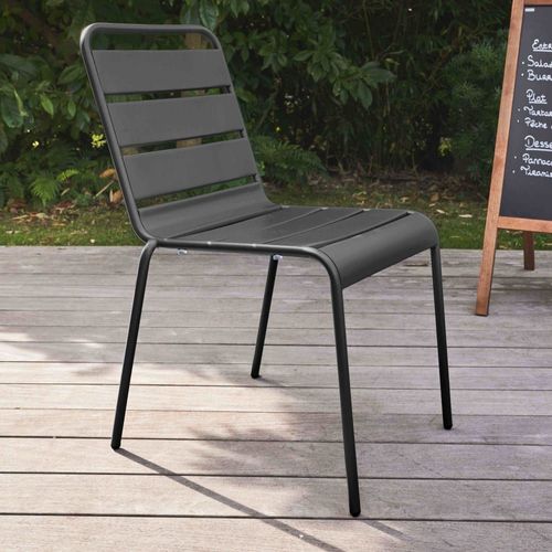 Chaise De Jardin En Métal Noir