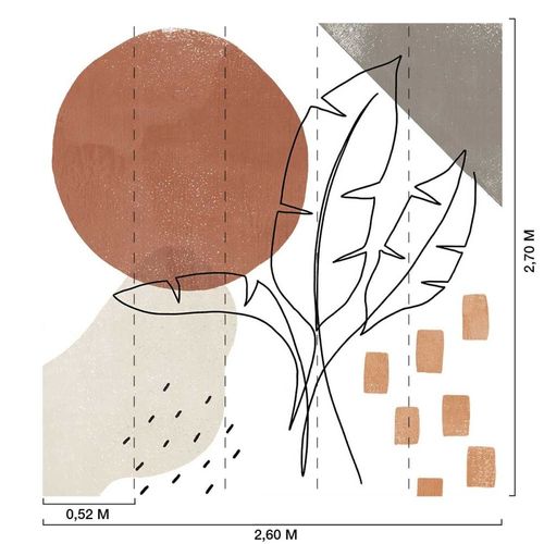Papier peint cercle d'ocre 260x270 cm