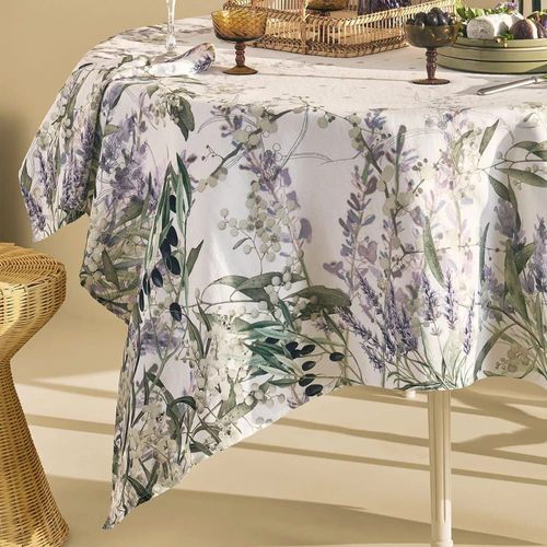 Nappe Lavé Métis Lin & Coton Violet 155x260 Cm