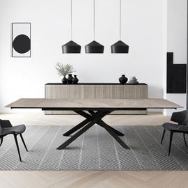 Table À Manger Extensible En Pierre Grise L280