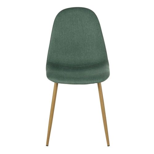 Chaise En Tissu Recyclé Vert Foncé Et Pieds En Acier Imitation Chêne