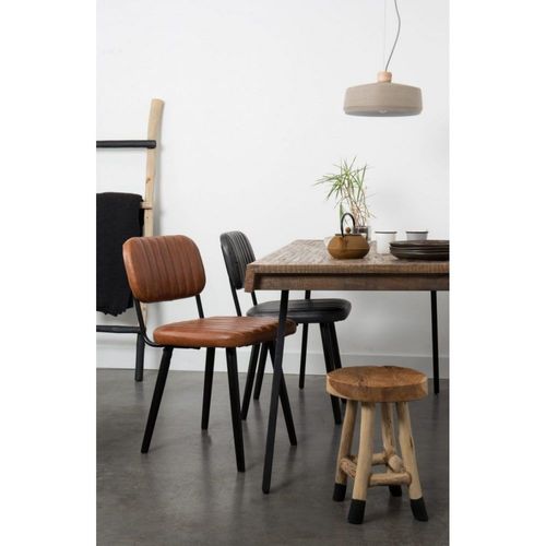 Chaise De Repas En Simili Cuir Brun