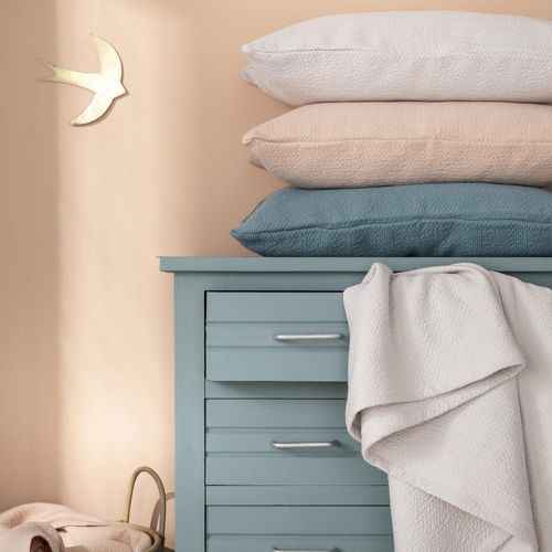 Housse De Coussin Texturée En Jacquard De Coton Greige 40x60