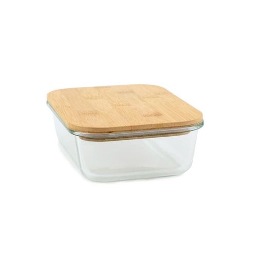 Plat En Verre Avec Couvercle En Bambou 1000 Ml