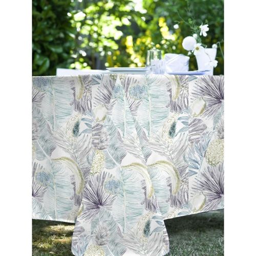 Nappe En Coton Enduit Pvc Bleu 160x300 Cm