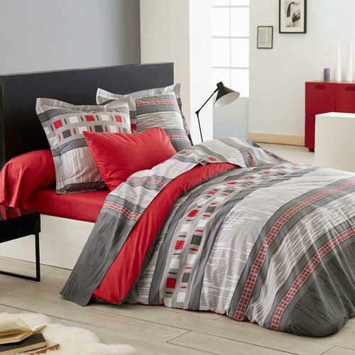 Taie D'oreiller Imprimée En Lyocell Gris63x63
