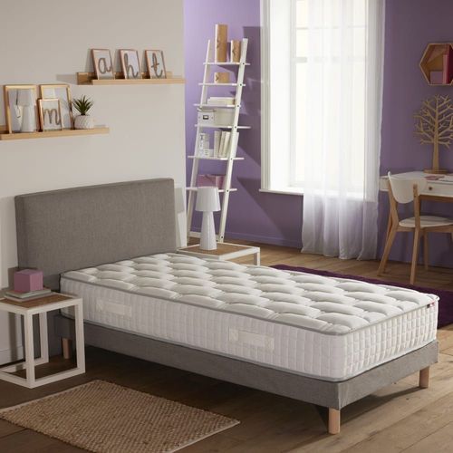 Ensemble matelas ressorts sommier gris 90x190