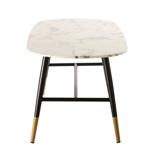 Table Basse En Verre Trempé Effet Marbre L110