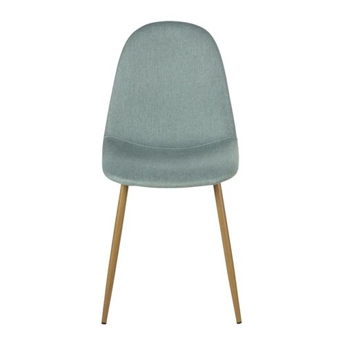 Chaise En Tissu Recyclé Vert D'eau Et Pieds En Acier Imitation Chêne