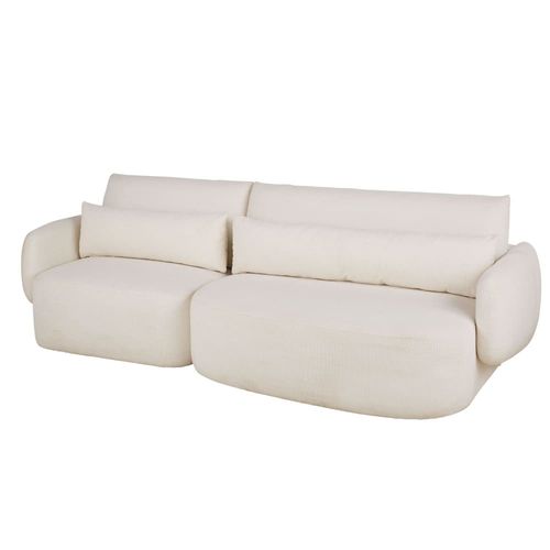 Canapé 3/4 Places En Tissu Recyclé Beige