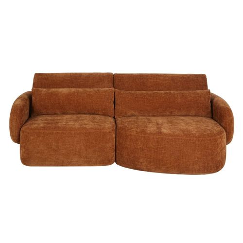 Canapé 3/4 Places En Textile Brun