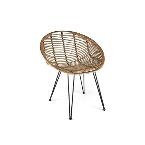Chaise Rotin En Fibre Beige