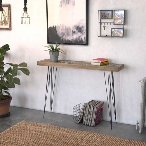 Console D'entrée En Aggloméré Imitation Bois Marron Et Blanc