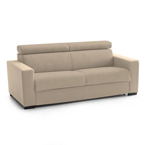 Canapé Lit 3 Places En Tissu Beige 200x95 Cm