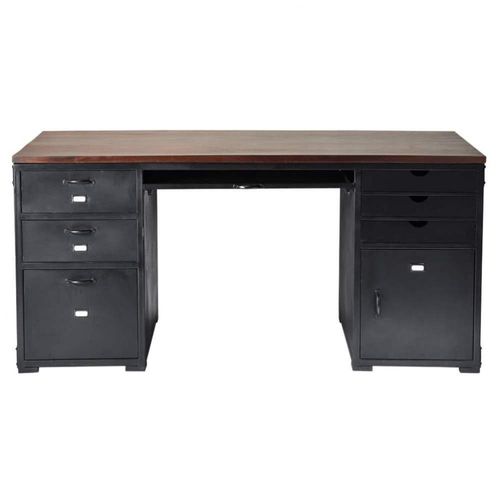 Bureau En Manguier Massif Et Métal