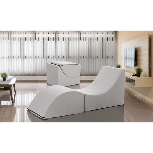 Lit Pliant En Similcuir Blanc 130x50 Cm