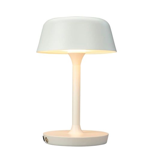 Lampe À Poser En Métal Blanc Mat Et Métal Brossé