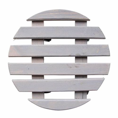 Support roulettes plantes 28 cm gris