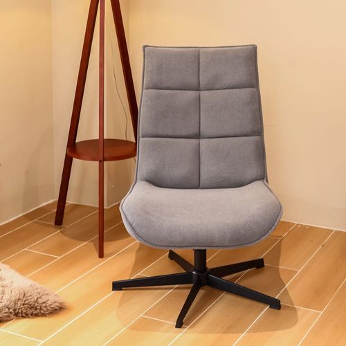 Chaise À Bascule Scandinave Tissu Gris Pieds En Bois