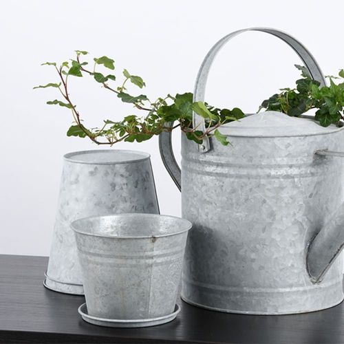 Pot fleurs zinc 9 cm gris