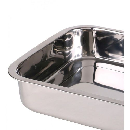 Plat À Lasagne Inox Avec Poignées - 38x27.5x7cm