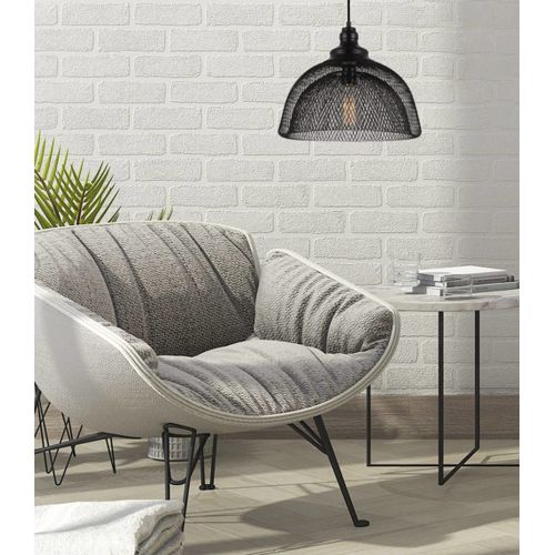 Suspension En Métal Noir, D. 35 Cm
