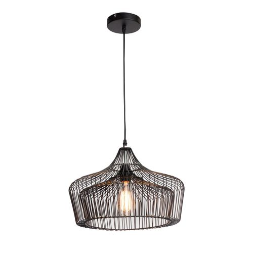 Suspension En Métal Noir, D. 40 Cm