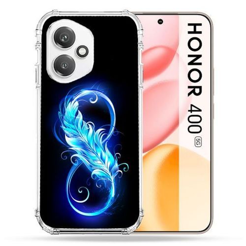 Coque Renforcée Pour Honor 400 5g Texture Plume Infini Bleu