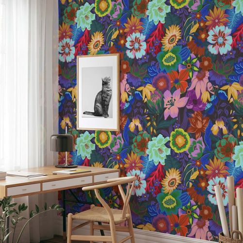 Papier Peint Floral,papier écologique fin,200x280cm,8 feuilles