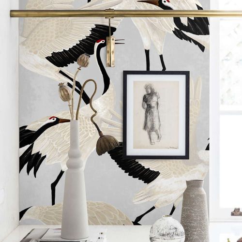 Papier Peint Hérons,papier écologique fin,200x280cm,8 feuilles