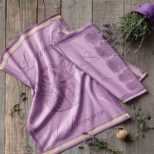 Torchon En Coton Violet 50x75