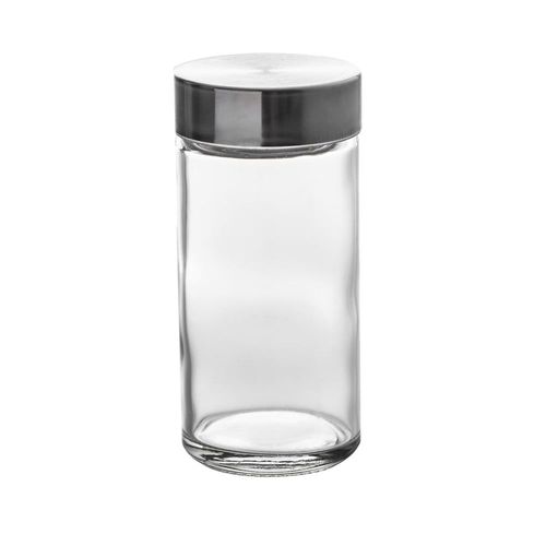 Set De 6 Pots À Épices Ronds Verre Et Métal Chromé