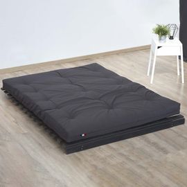 Matelas futon latex gris anthracite 90x190