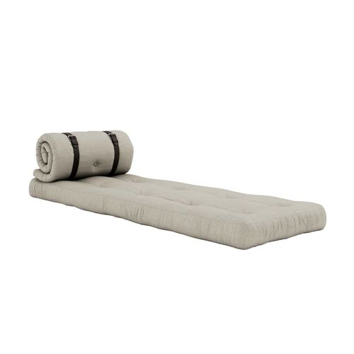 Matelas futon pouf 2 en 1 beige 70x200