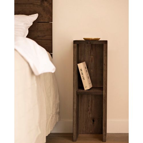 Table De Chevet En Bois De Sapin Marron 60x20cm